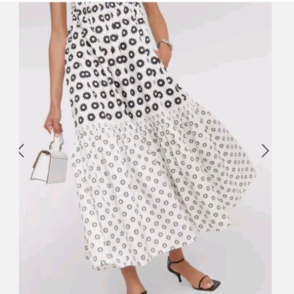 🌼 SOLD - Tory Burch Mod Dot Patchwork Midi Dress – Size 4 🌼 - Picture 5 of 10